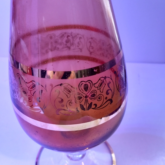 MCM Italian Etched gold Glass Decanter - Picture 11 of 16
